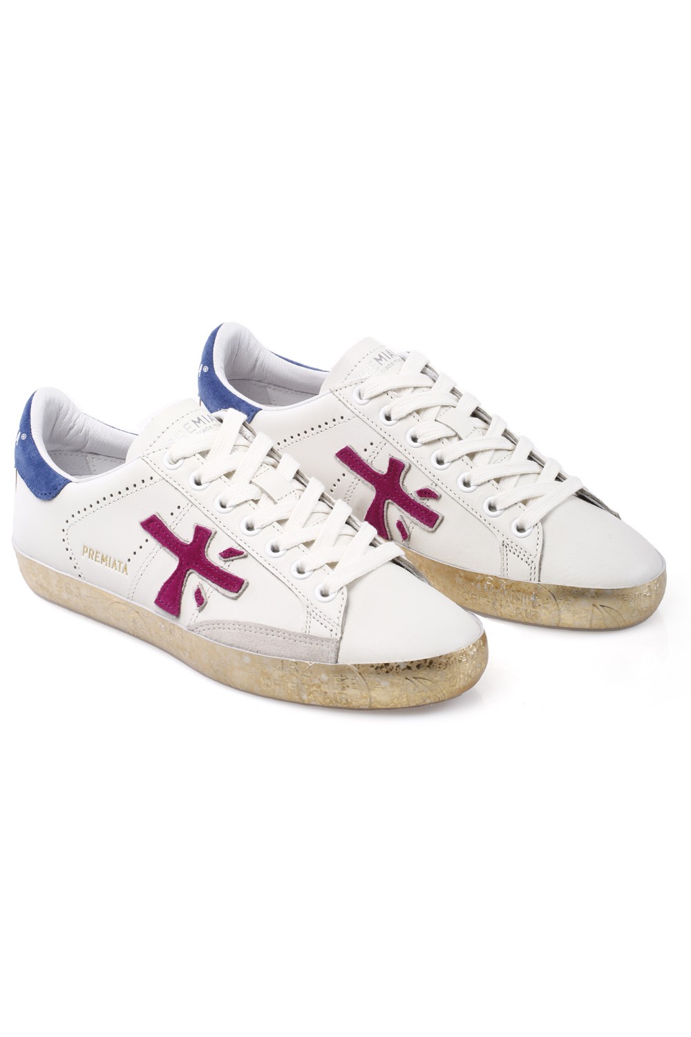 shop PREMIATA Saldi Scarpa: Premiata sneakers "Steven" dalla tomaia in pelle bianca.
Logo in suede color fucsia e il talloncino in suede color celeste. Arricchito dagli inserti in suede color grigio e dal fondo color avorio.
Altezza Suola 2,2 cm.
Fusbet interno 25,4 cm.
Suola: 100% Gomma.
Tomaia: 100% Pelle di vitello.
Fodera: 100% Pelle di capra.
Fabbricata in Vietnam.. STEVEND-6191 number 7598767